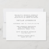 Modern Script 3 Photo Collage Graduation  招待状 (裏面)