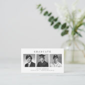 Modern Script 3 Photo Collage Graduation Thank You エンクロージャーカード (スタンド正面)