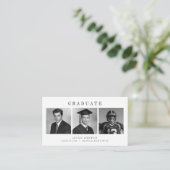 Modern Script 3 Photo Collage Graduation Thank You エンクロージャーカード (スタンド正面)