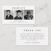 Modern Script 3 Photo Collage Graduation Thank You エンクロージャーカード (正面/裏面)