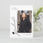 Modern Script 5 Photos Graduation Announcement 招待状 (スタンド正面)