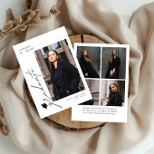 Modern Script 5 Photos Graduation Announcement 招待状