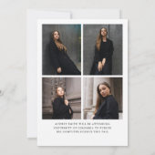 Modern Script 5 Photos Graduation Announcement 招待状 (裏面)