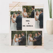 Modern Script 6-Photo Wedding Collage Design サンキューカード (裏面)