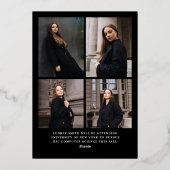 Modern Script 6 Photos Graduation Announcement 箔招待状 (裏面)