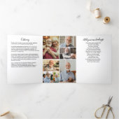 Modern Script 7-Photo Funeral/Memorial 三つ折りプログラム (内部)