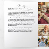 Modern Script 7-Photo Funeral/Memorial 三つ折りプログラム (内部最初)