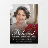 Modern Script 7-Photo Trifold Funeral Program 三つ折りプログラム (カバー)