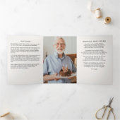 Modern Script 8-Photo Funeral/Memorial 三つ折りプログラム (内部)