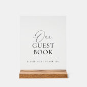 Modern Script Acrylic Wedding Guest Book Sign アクリルサイン (正面)