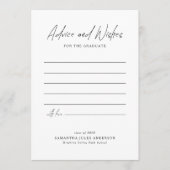 Modern Script Advice and Wishes Graduation アドバイスカード (正面)