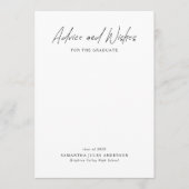 Modern Script Advice and Wishes Graduation アドバイスカード (正面)