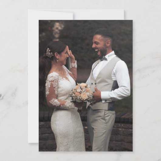 Modern Script All in One Photo Wedding Invitation 招待状 (裏面)