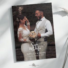 Modern Script All in One Photo Wedding Invitation 招待状