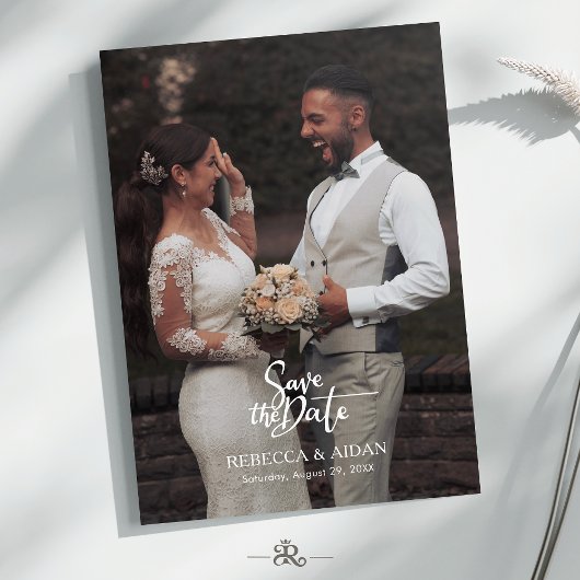 Modern Script All in One Photo Wedding Invitation 招待状