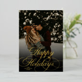 Modern Script & Arch 1 Photo Red Christmas Card 箔シーズンカード (立ち正面)