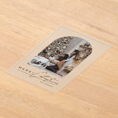 Modern Script Arch Family Photo Christmas Card アクリル招待状 (レイダウン)