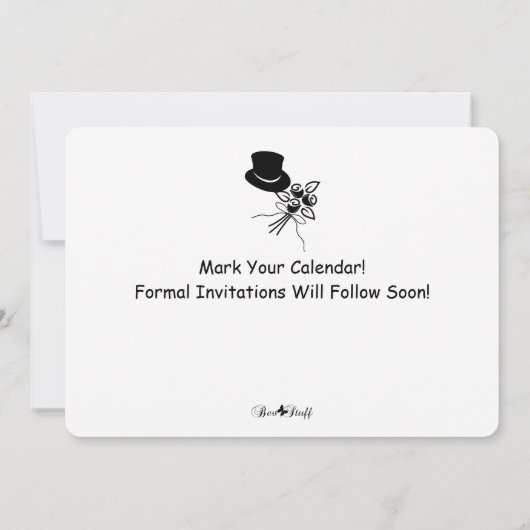 Modern Script & Asymmetrical Photo Save the Date 招待状 (裏面)