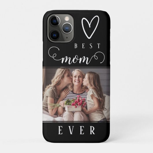 Modern Script Best Mom Ever Photo  Case-Mate iPhoneケース (裏)