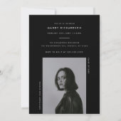 Modern Script Black 2-Photo Graduation Party 招待状 (裏面)