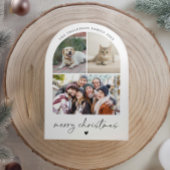 Modern Script Black and White Arch Christmas シーズンカード