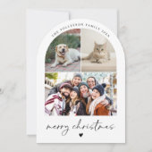Modern Script Black and White Arch Christmas シーズンカード (正面)