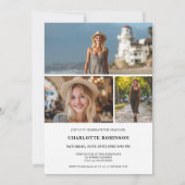  Modern Script black graduate photo graduation 招待状 (裏面)