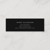 Modern Script Black Graduation Name Card Insert スキニー名刺 (裏面)