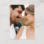 Modern Script Black Qr Code Photo Wedding Details エンクロージャーカード (裏面)