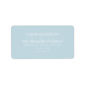 Modern Script Blue Citrus Monogram Wedding ラベル (正面)