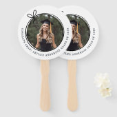 Modern Script Bow Senior Photo Graduation  ハンドファン (正面&裏面)