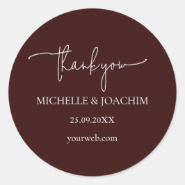 Modern Script Burgundy Mauve ラウンドシール