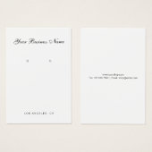 Modern Script Business Name Earring Holder Cards (正面&裏面)