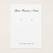 Modern Script Business Name Earring Holder Cards (正面)