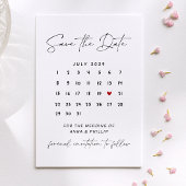 Modern Script Calendar Wedding Save the Date 招待状