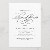 Modern Script Calligraphy Rehearsal Dinner 招待状 (正面)