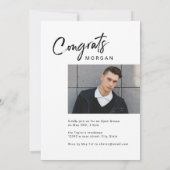 Modern Script Casual Photo Graduation Announcement 招待状 (裏面)