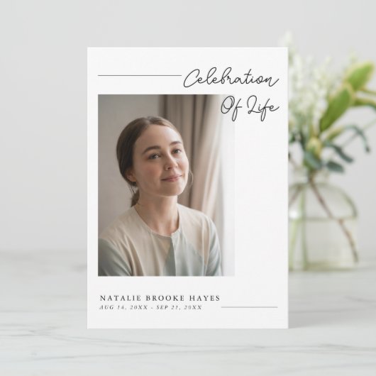 Modern Script Celebration of Life Photo Funeral プログラム (スタンド正面)