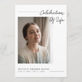 Modern Script Celebration of Life Photo Funeral プログラム (正面)