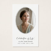 Modern Script Celebration of Life Prayer Card (正面)