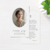 Modern Script Celebration of Life Prayer Card (デスク)
