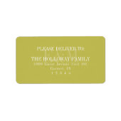 Modern Script Chartreuse Citrus Monogram Wedding ラベル (正面)