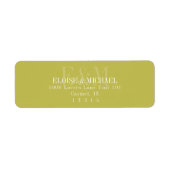 Modern Script Chartreuse Citrus Monogram Wedding ラベル (正面)
