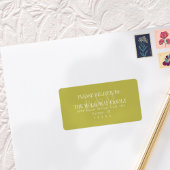 Modern Script Chartreuse Citrus Monogram Wedding ラベル