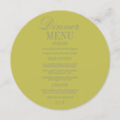 Modern Script Chartreuse Formal Wedding メニュー (正面)
