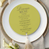 Modern Script Chartreuse Formal Wedding メニュー