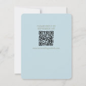 Modern Script Citrus blue QR Formal Wedding  出欠カード (裏面)