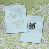 Modern Script Citrus blue QR Formal Wedding  出欠カード