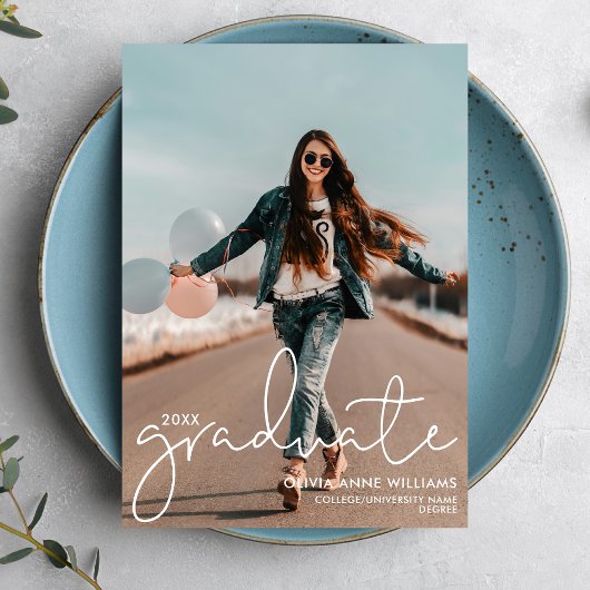 Modern Script College Graduate 案内状