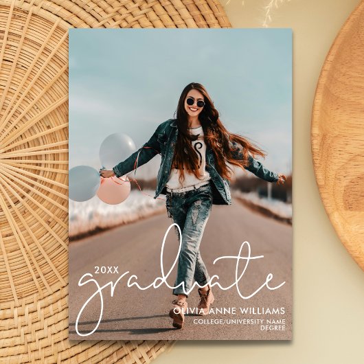 Modern Script College Graduate 案内状